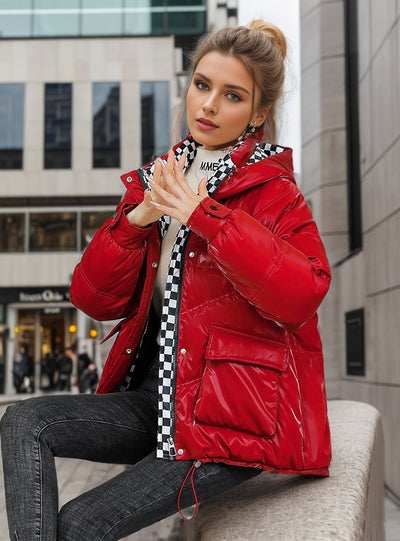 Wash-free Glossy Cotton-padded Jacket Coat