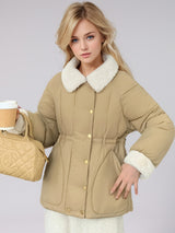 Short Thick Solid Color Cotton-padded Jacket