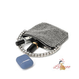 Semi-circular Diamond-encrusted Diagonal Bag