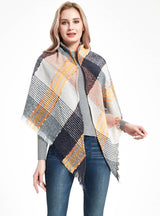 Ribbon Plaid Autumn and Winter Triangle Scarf