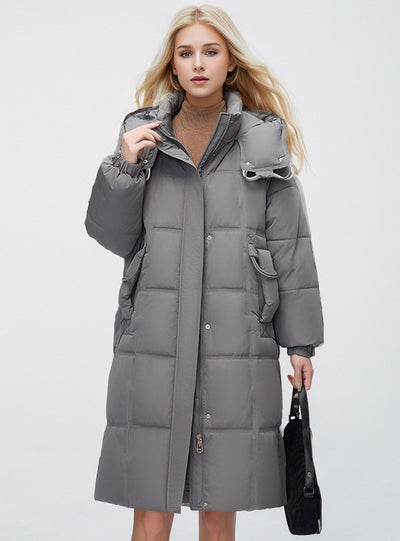 Over-the-knee Extended Loose Cotton-padded Jacket Coat