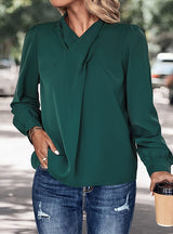 Solid Color Pullover Long Sleeve Shirt