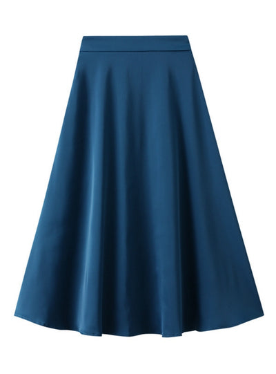 Acetic Acid Silk Satin High Waist Skirt