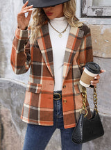 Plaid Retro Lapel Jacket Coat