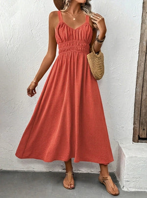 Sleeveless Sling Casual Pleated Dress