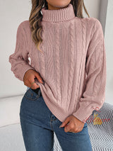 Leisure Solid Color Twist Long Sleeve Sweater