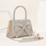 Women Full Rhinestone Bow Handbag