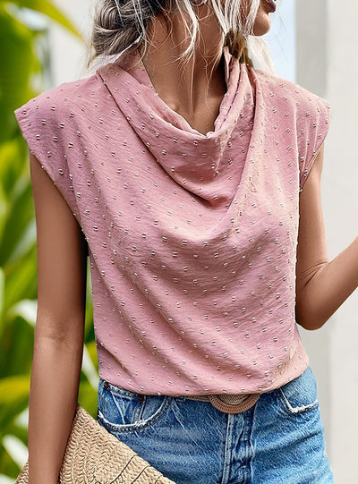 Jacquard Sleeveless Shirt Top