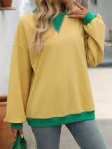 Solid Color Round Neck Loose Top