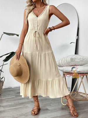 Sleeveless Leisure Holiday V-neck Dress