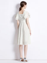 Summer Flying Sleeves Lace Dress