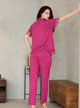 Lace Heart Pocket Pajamas Set