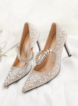 Pearl Stilettos Heels Pointed Heels Shoes