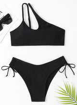 Ladies Beach One-shoulder Split Swimsuit