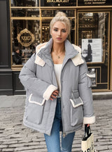 Thickened Silm Waist Long Cotton-padded Jacket