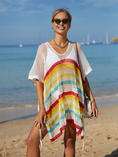 Beach Knitted Rainbow Holiday Bikini Cover Up