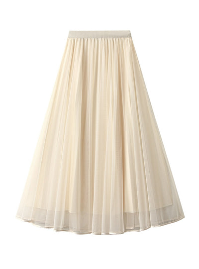 Women Mesh Pleated Skirt