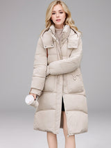 Slim Over-the-knee Cotton-padded Down Coat