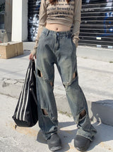 High Waist Straight Wide Leg Jeans