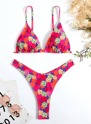 Sexy Rose Printed Swimsuit