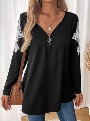 Lace Stitching Long Sleeve T-shirt