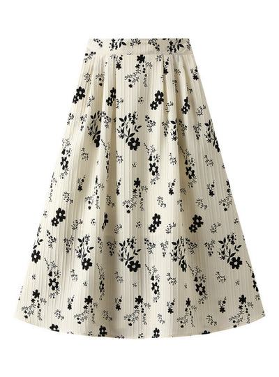 Floral Summer Slim Pleated Skirt