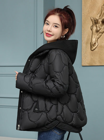 Loose Fake Two Short Cotton-padded Down Jacket