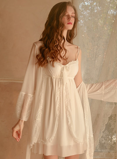 Sexy Gauze Perspective Chest Nightdress Suit