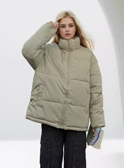 Stand-up Collar Cotton-padded Short Down Coat