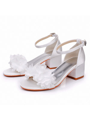 5 cm Square Heel Flower Thick Heel Sandals