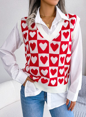 College Wind Love Knitted Sweater Vest