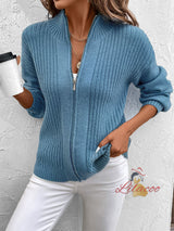 Vertical Collar Solid Color Cardigan Sweater Coat