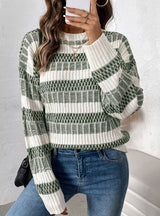 Casual Striped Contrast Sweater