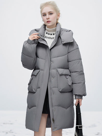 Slim-fit Cotton-padded Long Pocket Padded Coat