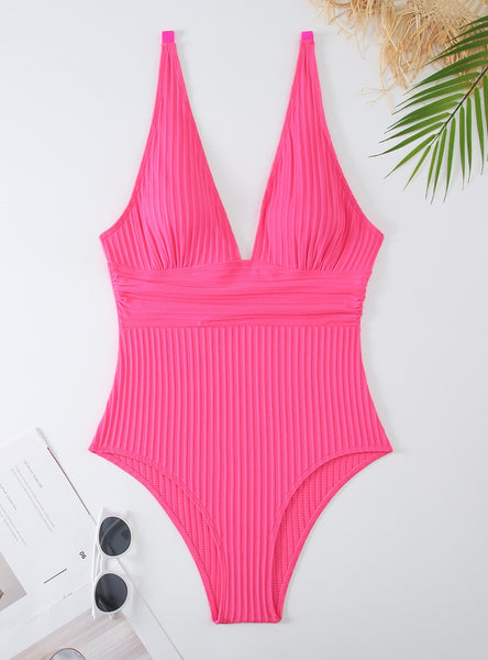 One-piece V-neck Backless Bikini