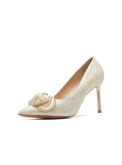 Stiletto Heel Applique High Heels Wedding Shoes