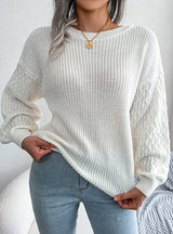 Leisure Lantern Long Sleeve Knitted Sweater