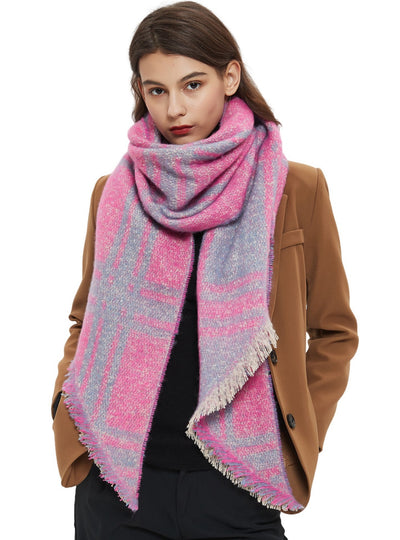 Jacquard Plaid Bevel Scarf