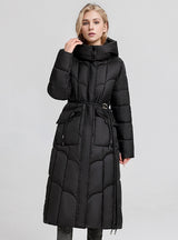 Long Cotton-padded Slim Waist Jacket Coat