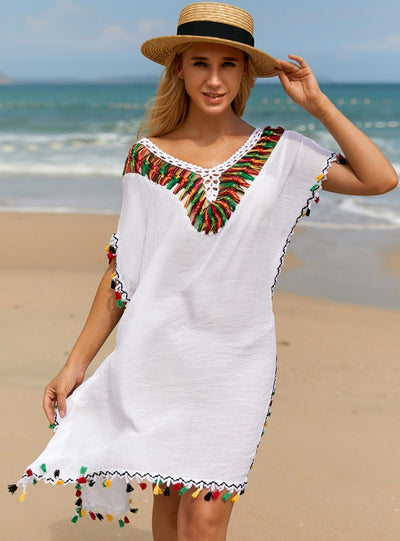 Bat Sleeve Swimsuit Cover Up Beach Dress