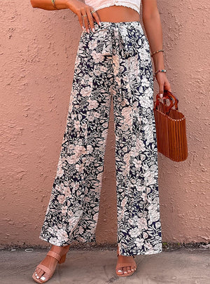 Printed High Waist Micro Flared Pants