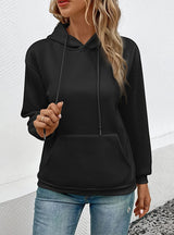 Leisure Hooded Pullover Pocket Top