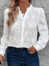 Long Sleeve Lace Jacquard Shirt