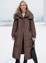 Over-the-knee Extended Loose Cotton-padded Jacket Coat