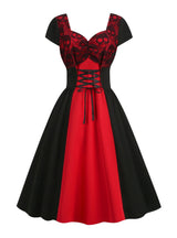 Lace Stitching Halloween Retro Dress