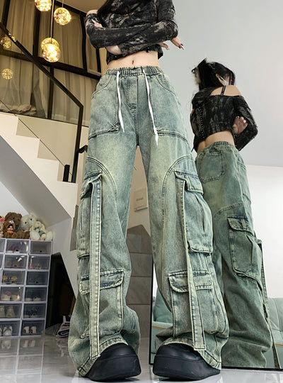 Retro Loose Straight Wide-leg Jeans