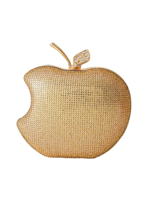 Hot Diamond Encrusted Banquet Apple Clutch Bag