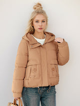 Hooded Short Thick Cotton-padded Jacket