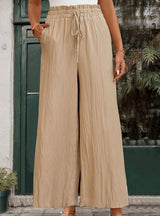 Casual High Waist Wide Leg Trousers Pant