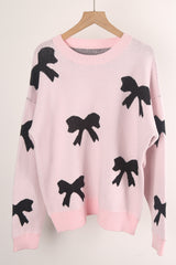 Knitwear Bow Pullover Long Sleeve Sweater